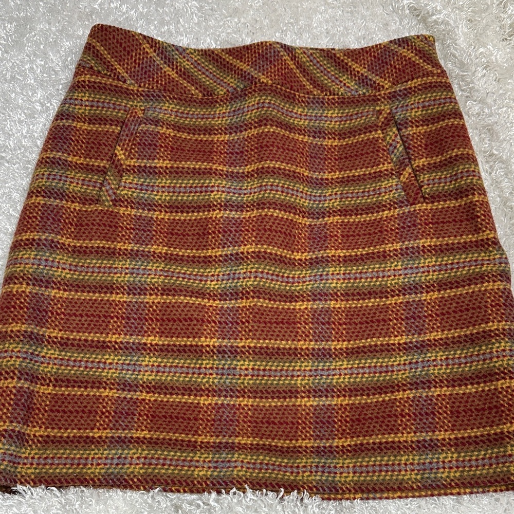 Talbots wool skirt retro tones size 2 petite